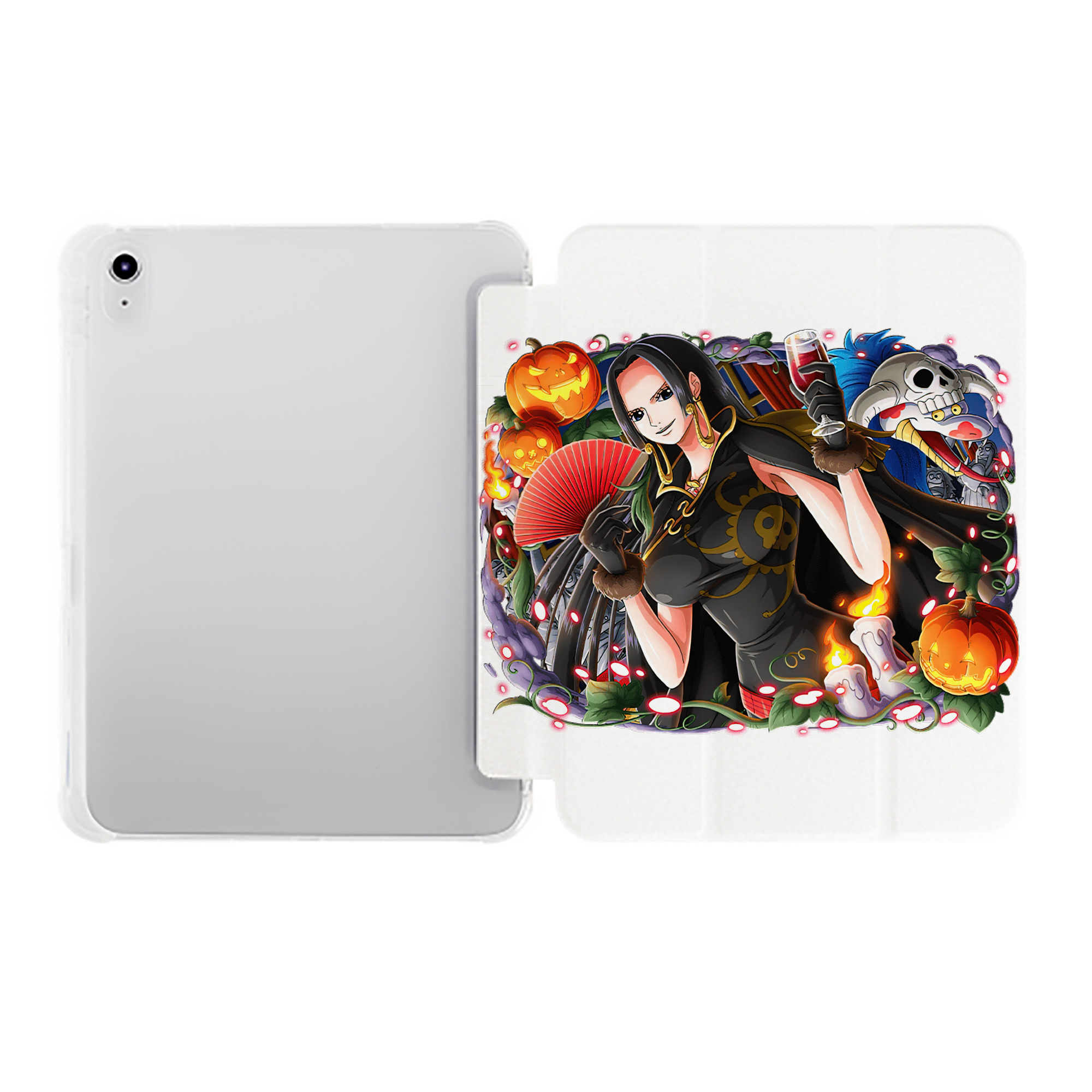 （画像用） ワンピース ボア・ハンコック ONE PIECE Boa·Hancock IPad ケース ペン収納付き 三つ折りスタンド PUレザー×シリコン 対応機種9.5/10.5/10.9インチ